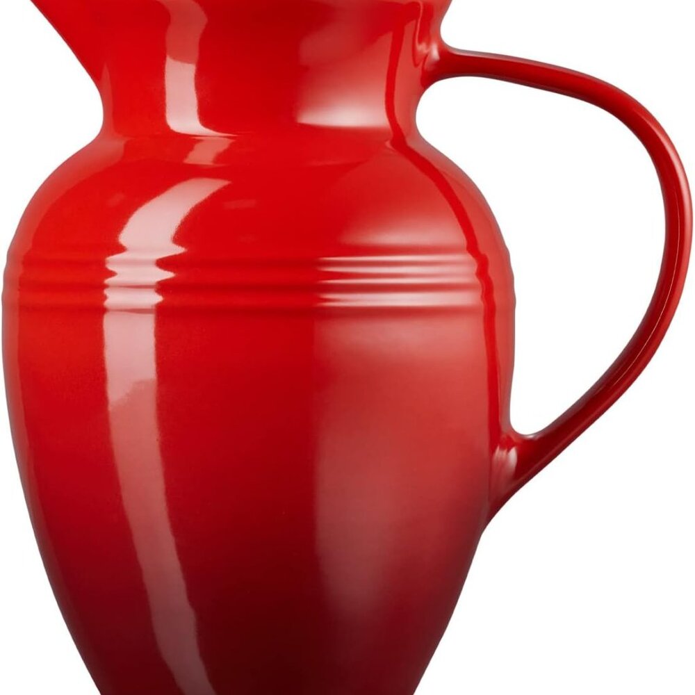 Le Creuset Stoneware 2.25 quart 9" Pitcher Cerise Cherry Red NEW